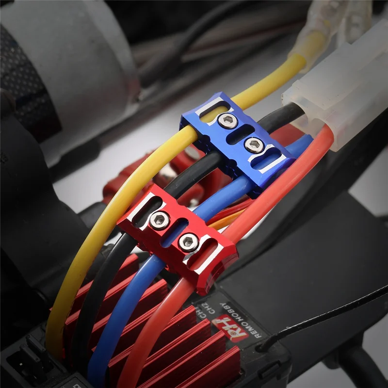 Best 12AWG ESC Motor Cable Manager Wire Fixed Clamp Buckle Prevent Tangled Line Clip Tool for RC Model Car Boat Drone, Blue