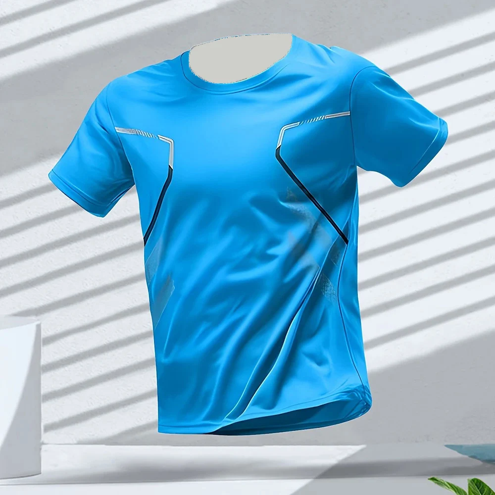 

Men's Quick-Drying Breathable Sport moto T-Shirt round Neck Short Sleeve Active Tee for Outdoor Workout And Men's Clothing