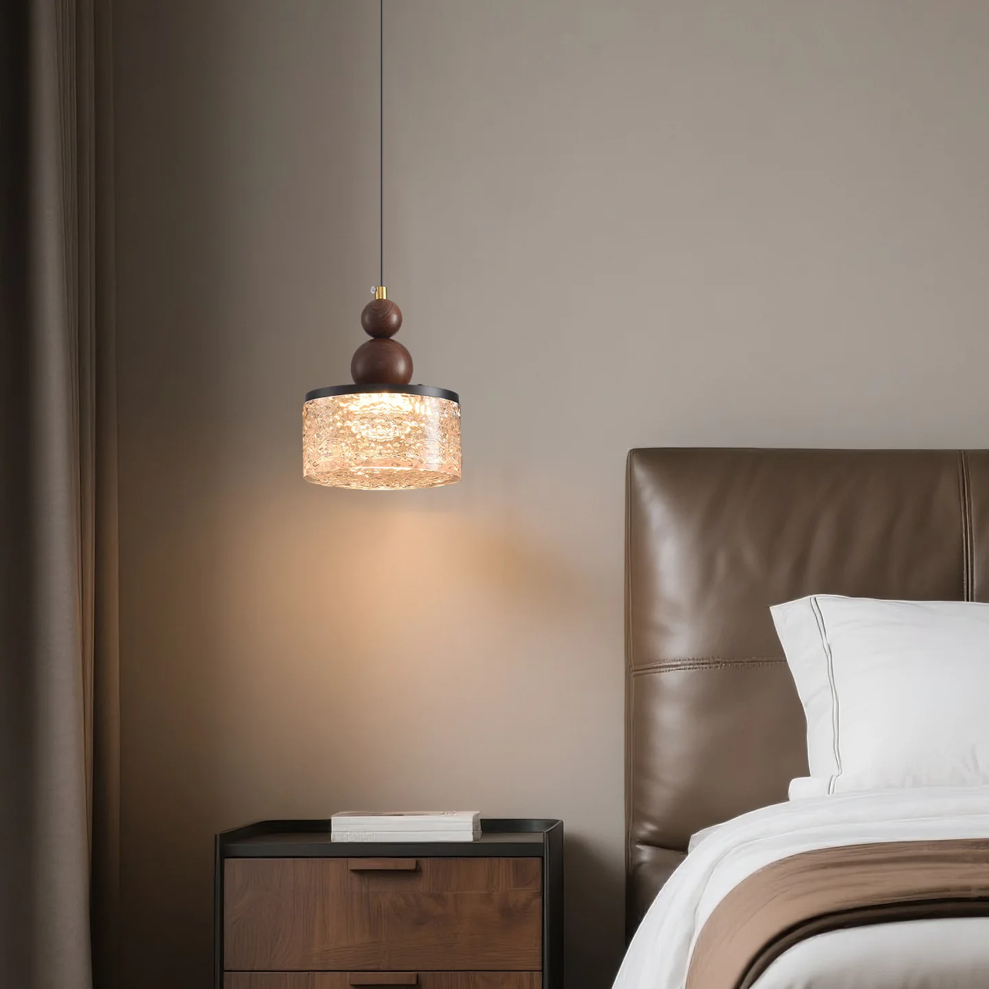 Lifting bedroom bedside chandelier, resin living room bar entrance long-line chandelier 125L