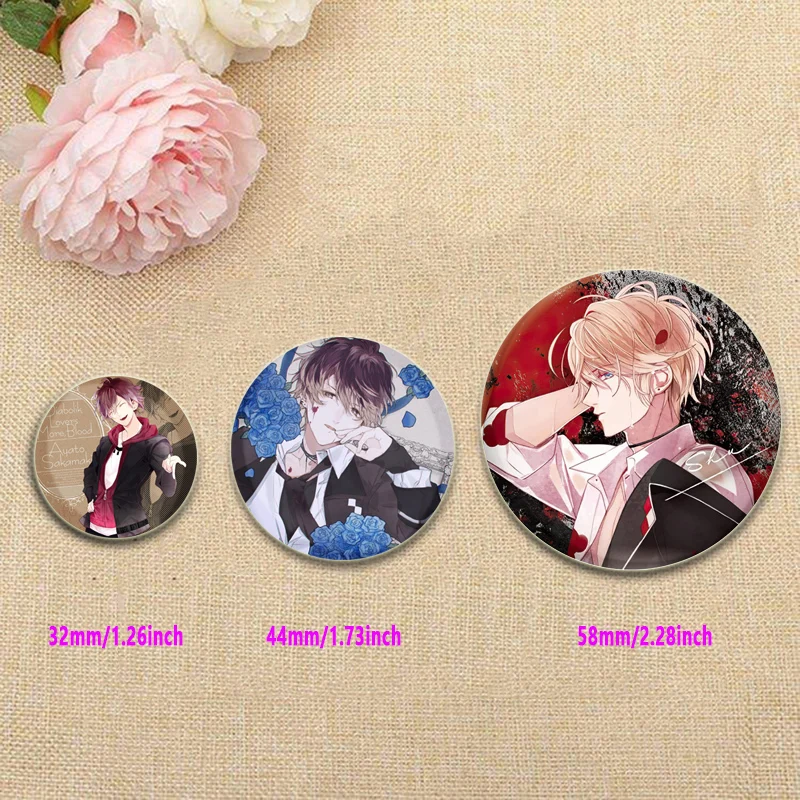 Animation Diabolik Lovers Brooch Reiji Ayato Laito Kanato Badge Cartoon Lapel Pins Breastpin for Backpack Clothes Gift Accessory