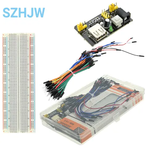 3.3V/5V MB102 Breadboard Power Module+MB-102 830 Points Prototype  For Arduino kit +65 Jumper Wires Wholesale