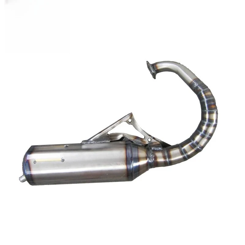 Hand Welded Half Set Exhaust Pipe Model W005 Fit DIO50 AF18 AF27 AF28 Scooter 70-90CC Racing Muffler V8 Style