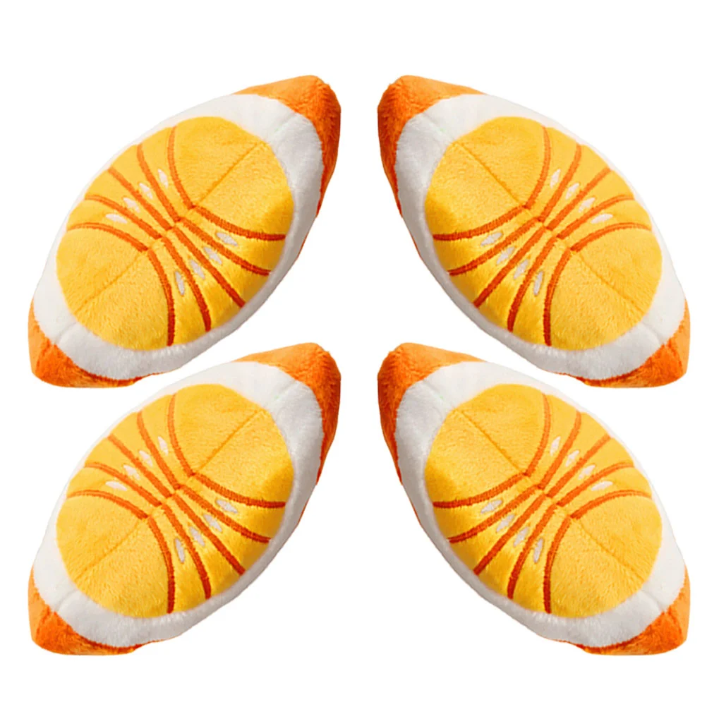 

4pcs Dog Molar Toys Orange Shaped Dog Bite Toys Supple Plush Dog Chewing Toys Interactive Dog Toy Bite-resistant Molar Toy