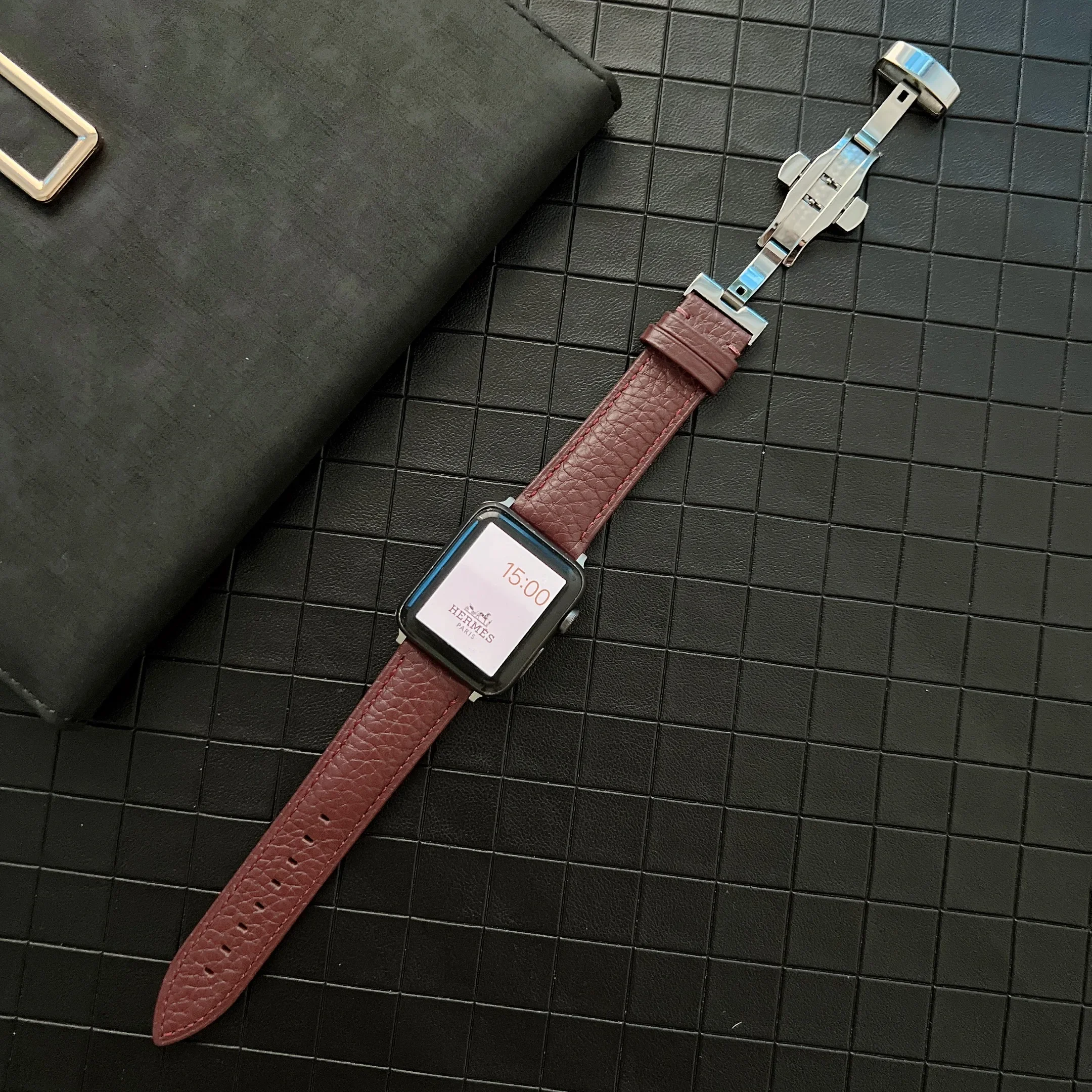 

Ремешок кожаный для Apple watch 10 9 8 7 45 мм 41 мм 42 мм 46 мм