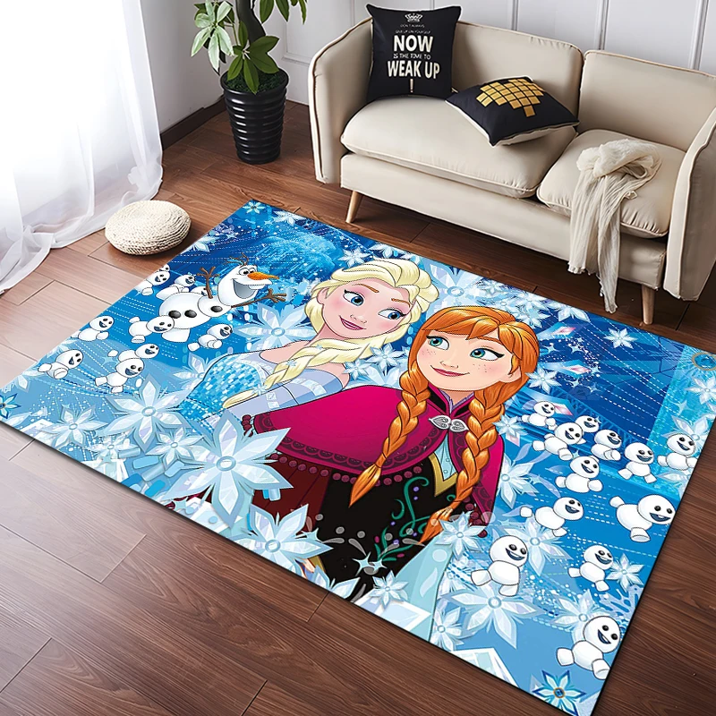 Disney Cartoon Frozen Princess Large Area Rugs Carpets Home Living Room Children\'s Kids Bedroom Sofa Doormat Floor Non-slip Mats