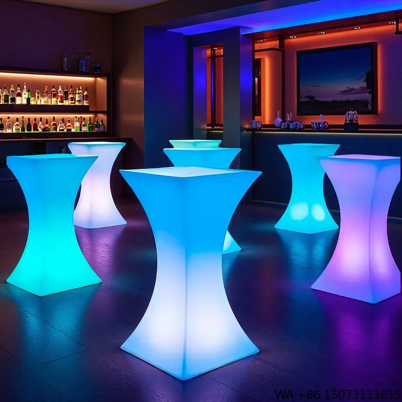 

Светодиодный светящийся барный стол и стулья для развлечений в казино