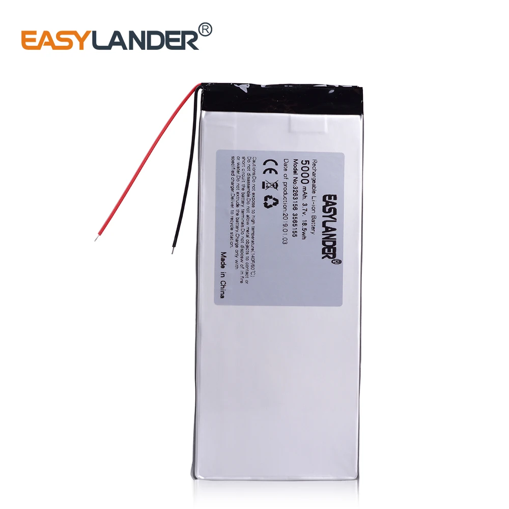 3263156 3.7V 5000mAh Rechargeable Li-Polymer Battery For  8