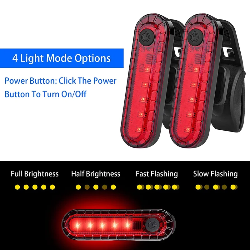 

8 упаковок USB перезаряжаемый светодиодный задний фонарь для велосипеда, передняя фара и задний велосипедный фонарь для езды на шоссейном велосипеде