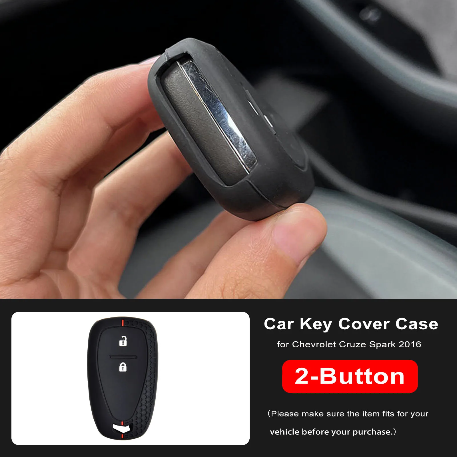 Silicone Remote Car Key Cover Case Holder for Chevrolet Cruze Spark 2016 2 Buttons Excellent Smart Remote FOB Key Shell Holder