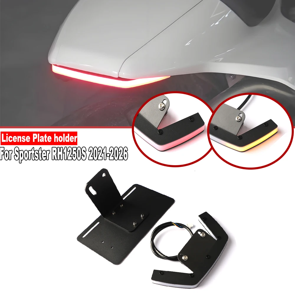 

For Harley Sportster RH1250S 2021-2026 Motorcycle Rear LED Brake Turn Signal Tail Light License plate holder Fender Elimination
