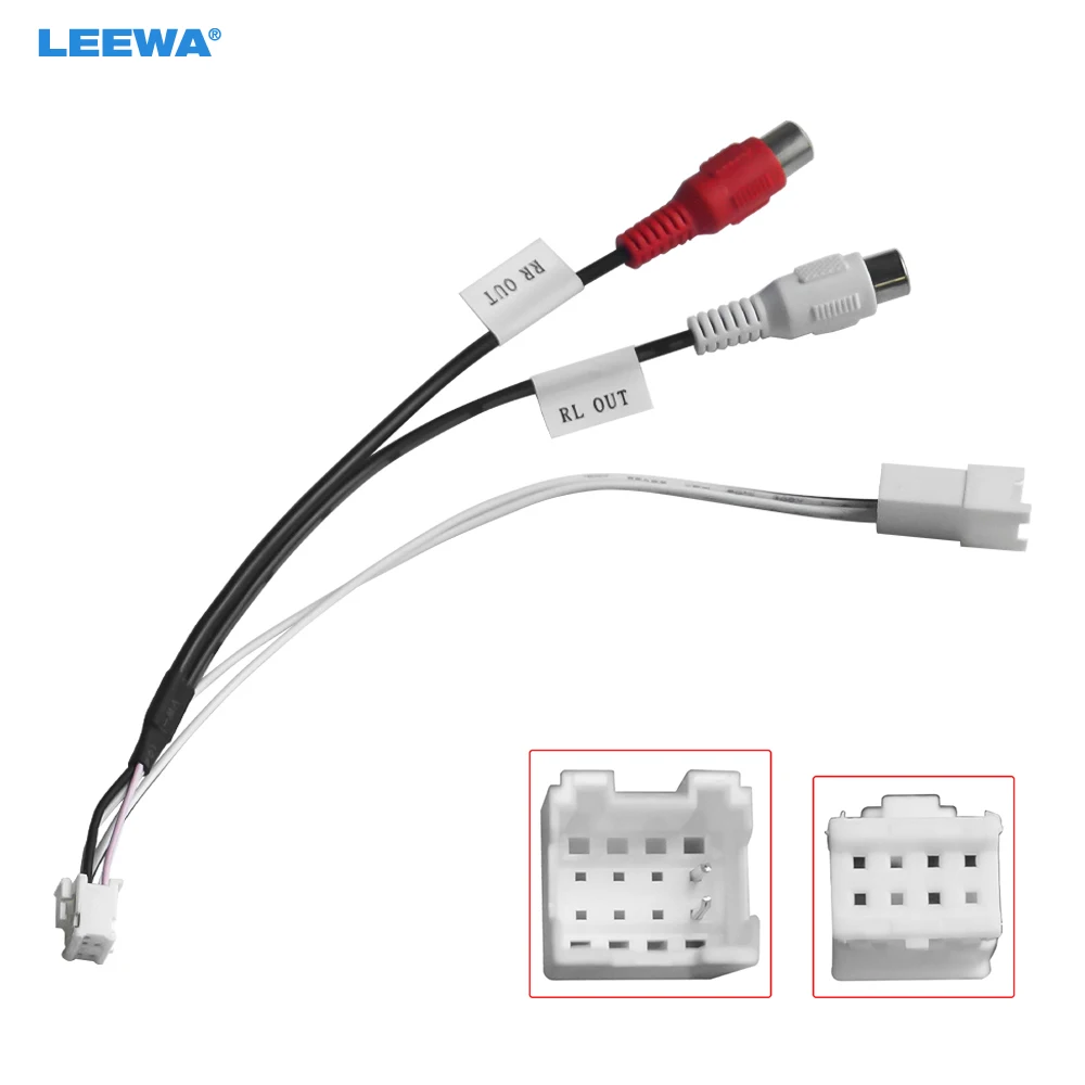 

LEEWA Car 8pin Audio Wiring Harness Cable Adapter Special For 9"/10" Big Screen Universal Android Head Unit platform #CA2303