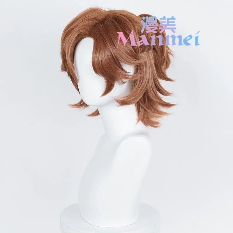 Ensemble Stars Cosplay MaM Mikejima Madara Wig Brown Short Ponytail Idol Star Roleplay Synthetic Hair