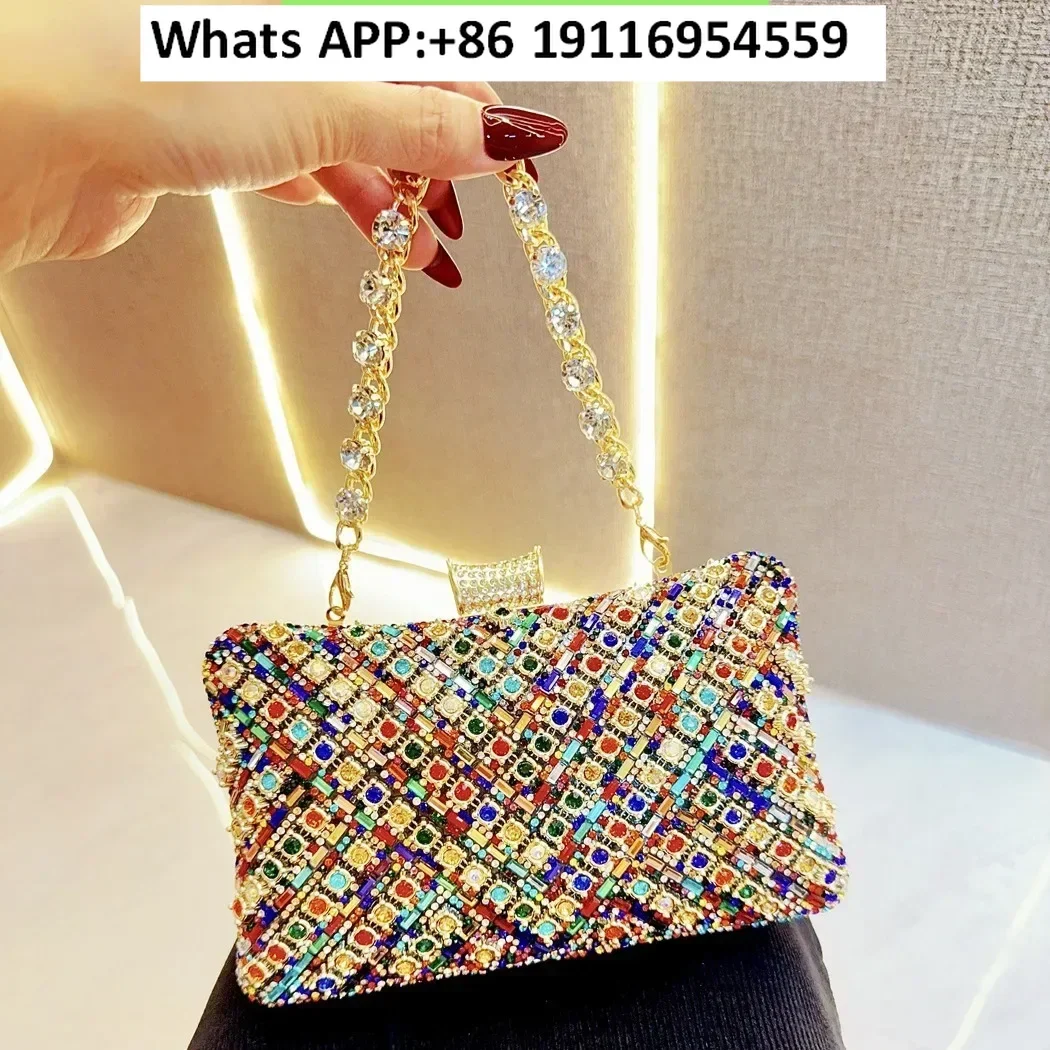 

Клатч со стразами знаменитостей, сумка с бриллиантами, цветная бриллиантовая цепочка, сумка-чонсам, сумка для ужина, женская сумочка