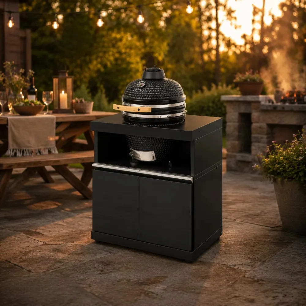 Big Egg Kamado Grill BBQ Smoker Oven Custom Made Stainless Steel Cart Waterproof Eco Friendly Durable Flame Safety Device Patio