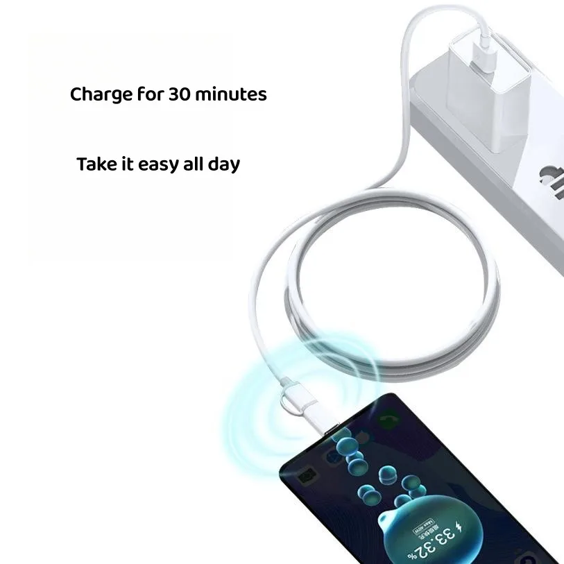 USB Type C 2 in 1 Cable PD Fast Charging Cable USB A to Type C/Micro USB Data Cord For Xiaomi Samsung Huawei Oneplus USB C Cable