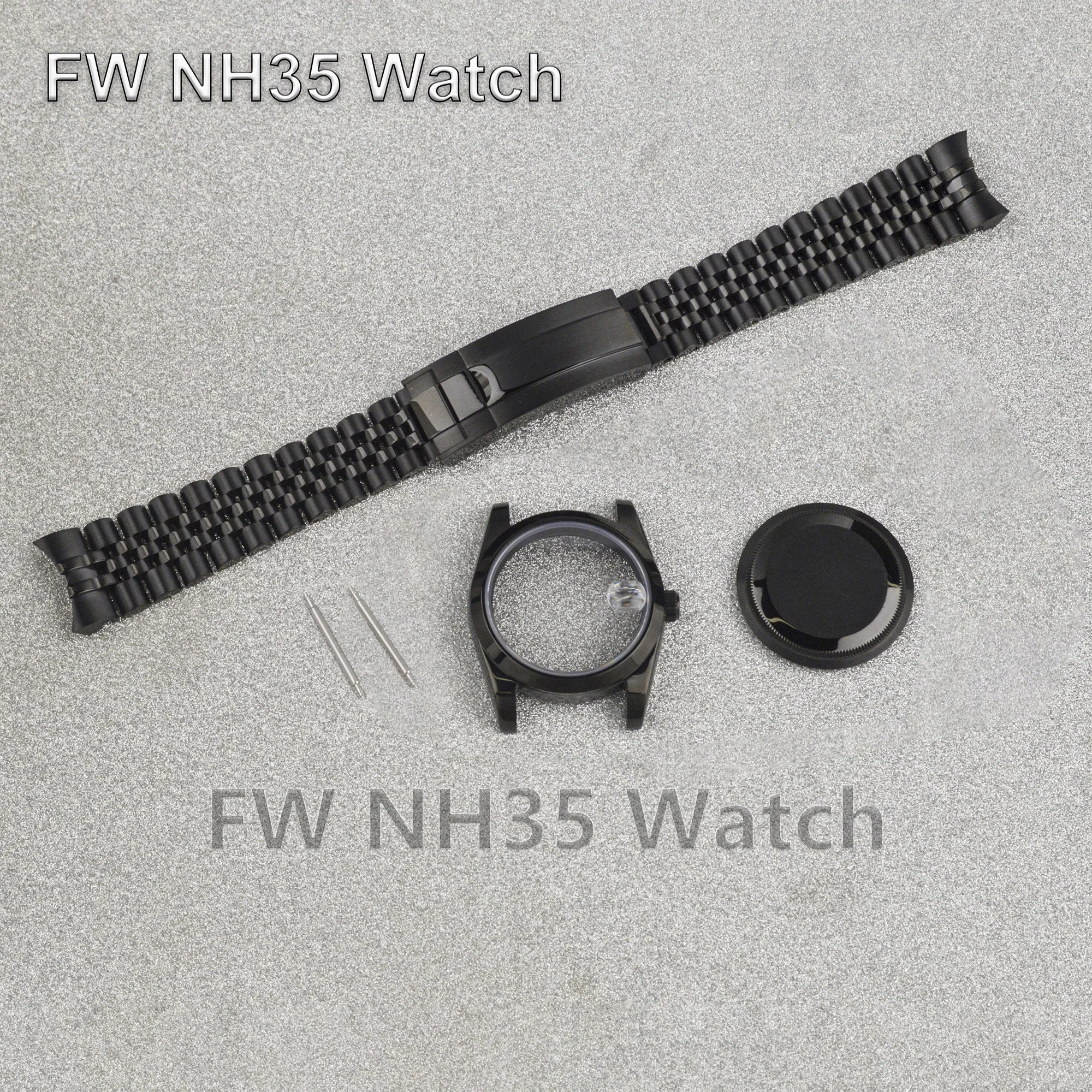 Jubilee Bracelet NH35 Watch Case for Datejust Sapphire Glass Stainless Steel Case fit NH34/NH35/NH36 Movement Watch Replacements