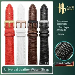 Fashion Lizard Leather Watch Strap For GC YA126.4 Armani AR11067 AR1674 Seagull 719.403LK Women's Watch Band 14 16 18 20MM