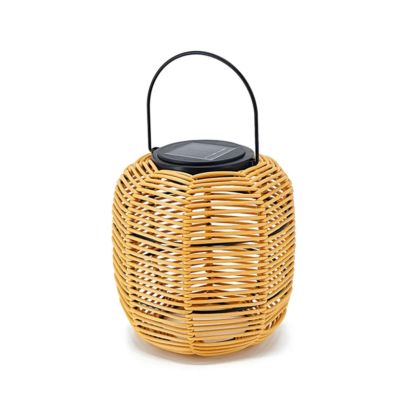 

A07I Solar Rattan Hanging Lantern,Solar Lantern with Handle Solar Outdoor Lantern Decorative Lights for Garden Yard