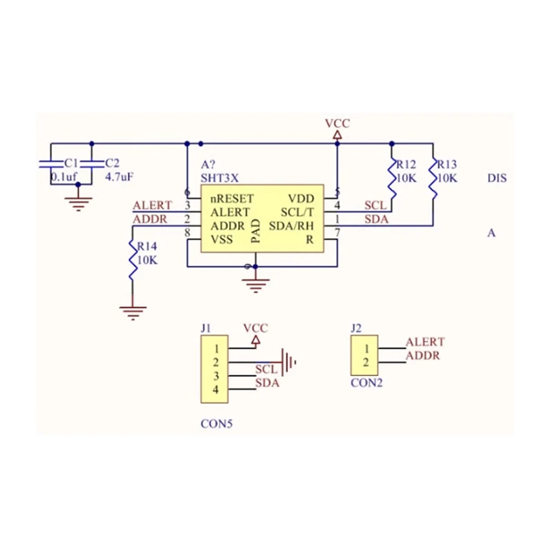 Sensor digital de temperatura e umidade SHT3X SHT30 SHT30-D SHT30-DIS Módulo Interface IIC