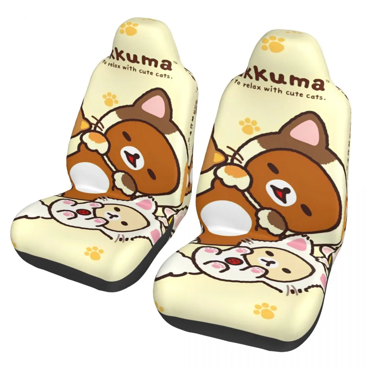 

Rilakkuma Automotive Seat Covers for Cars Trucks and SUVs Car Seat Covers Universal Fit for Front Seats Set of 2