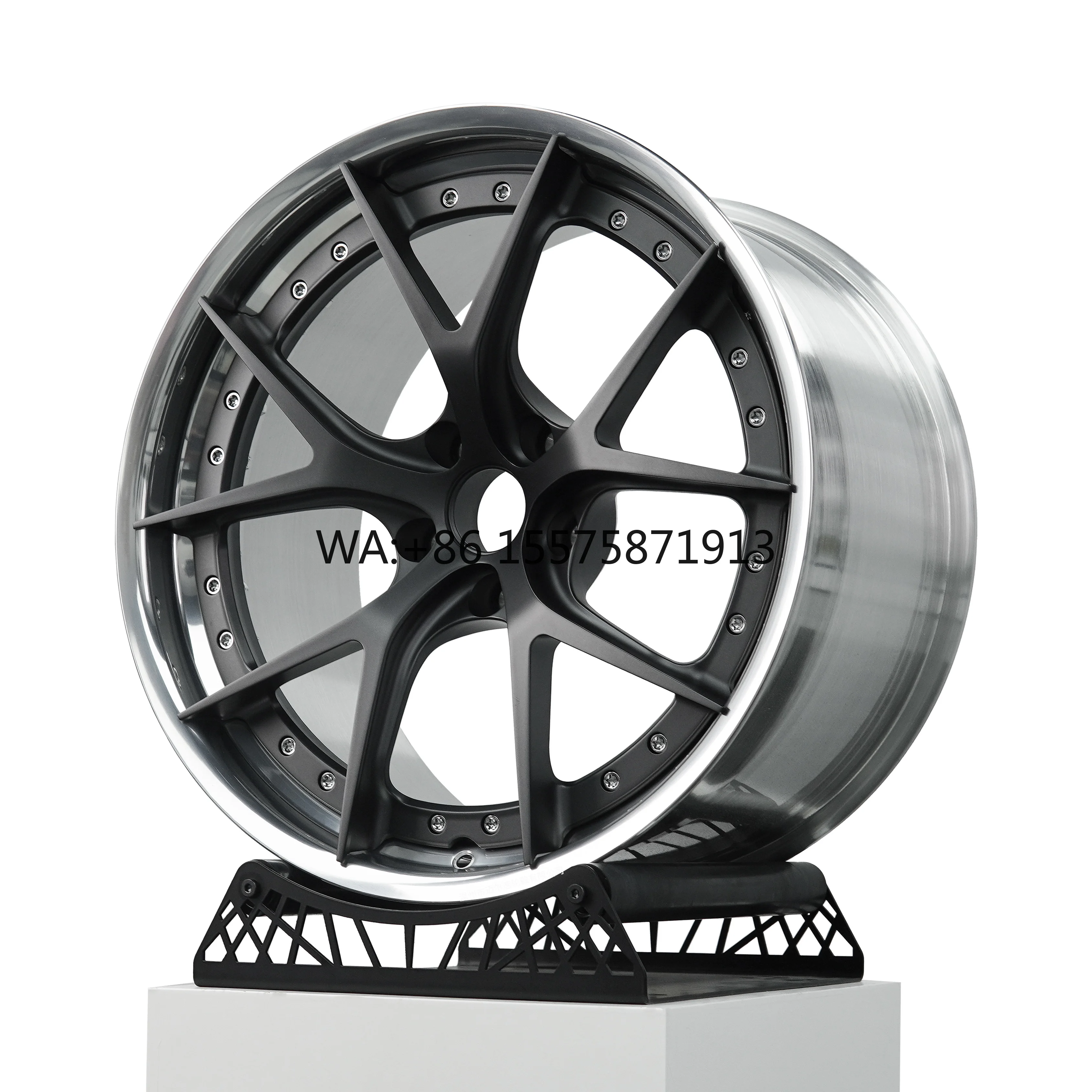 

Hot Custom Aluminum Alloy Passenger Car Rims 2-Piece Custom 18 19 20 21 22 24 Inch 5x114.3 Silver Black Polish PVD Forged Wheel