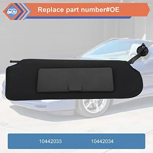 

LED-Illuminated Sun Visor Set For Driver And Passenger Side, Fits 1997-2004 Corvette C5, Replaces 10442033 10442034