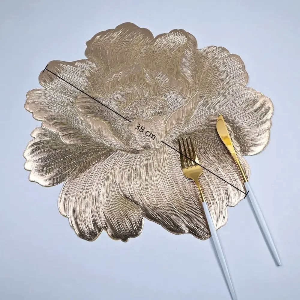 الشمال نمط لوتس على شكل مكان حصيرة قابل للغسل مقاومة للحرارة الجدول حصيرة النفط برهان الفاوانيا زهرة العزل الوقايات #5