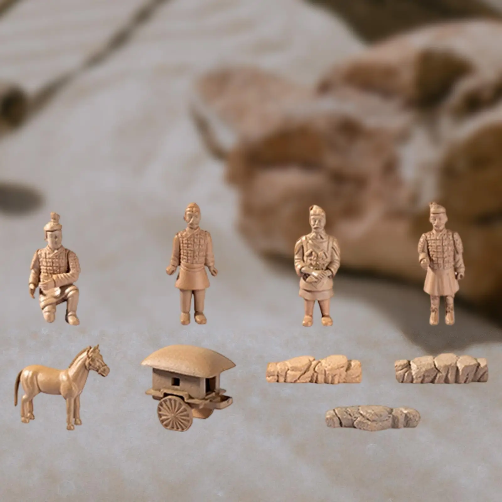 

Mini Terra Cotta Statues Figurine Set Handmade Miniature for Home Table Desk