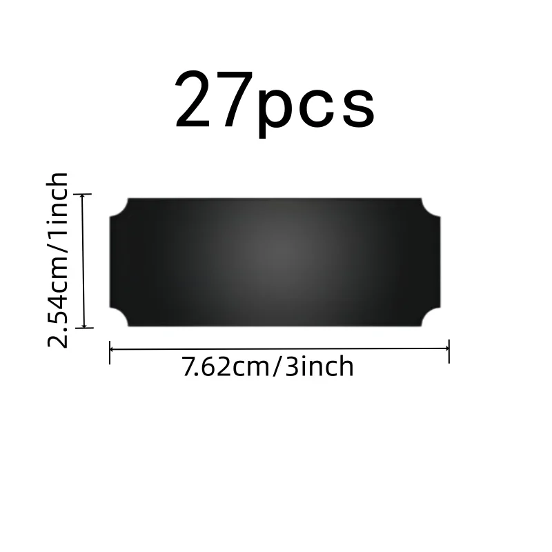 Durable Scratch Resistant Customizable Name Cards 27 pcs Black, perfect for Business Event Badges, Self-Adhesive Backing