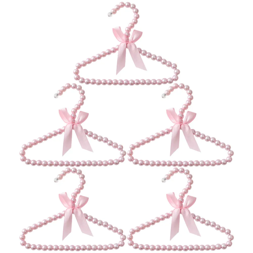 

5pcs Clothes Hangers Small Pearl Design Multi-Functional Baby Kids Toddler Infant Newborn Hanger For Closet Nursery Travel Decor
