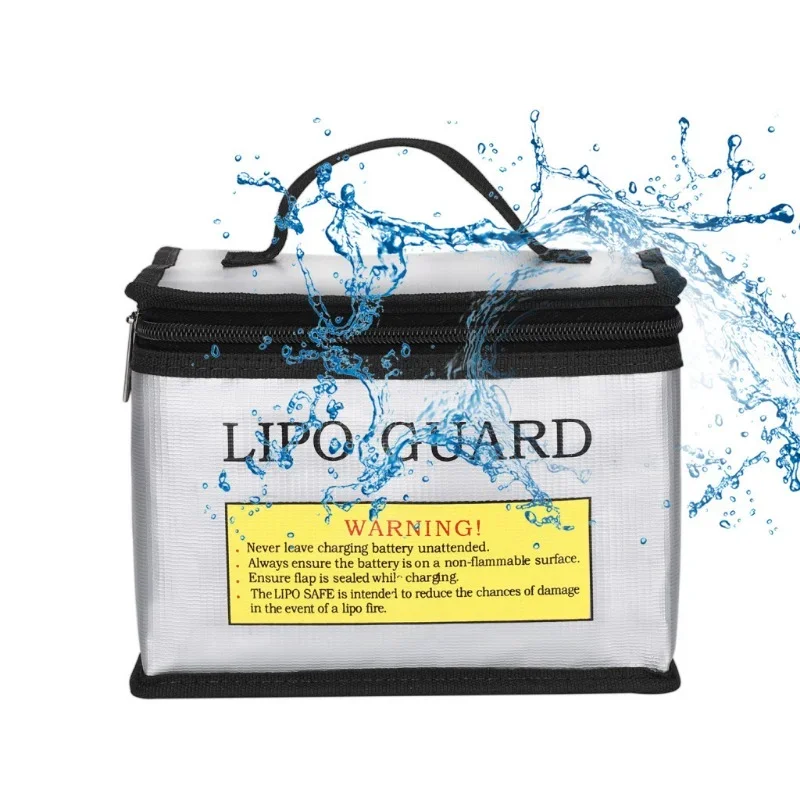 LiPo Battery Fireproof Explosion-Proof Storage Bag RC Model Safe Zipper Pouch for Charging Carry Protection Handbag Portable