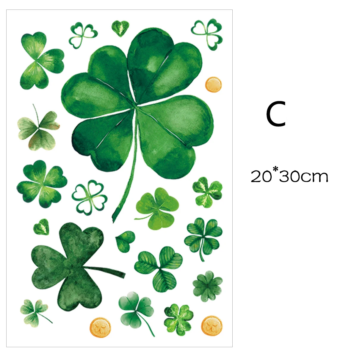1/5Pc St. Patrick\'s Day Theme Double-Side Window Stickers Shamrock Wall Sticker for Home Irish Saint Party Background Decoration
