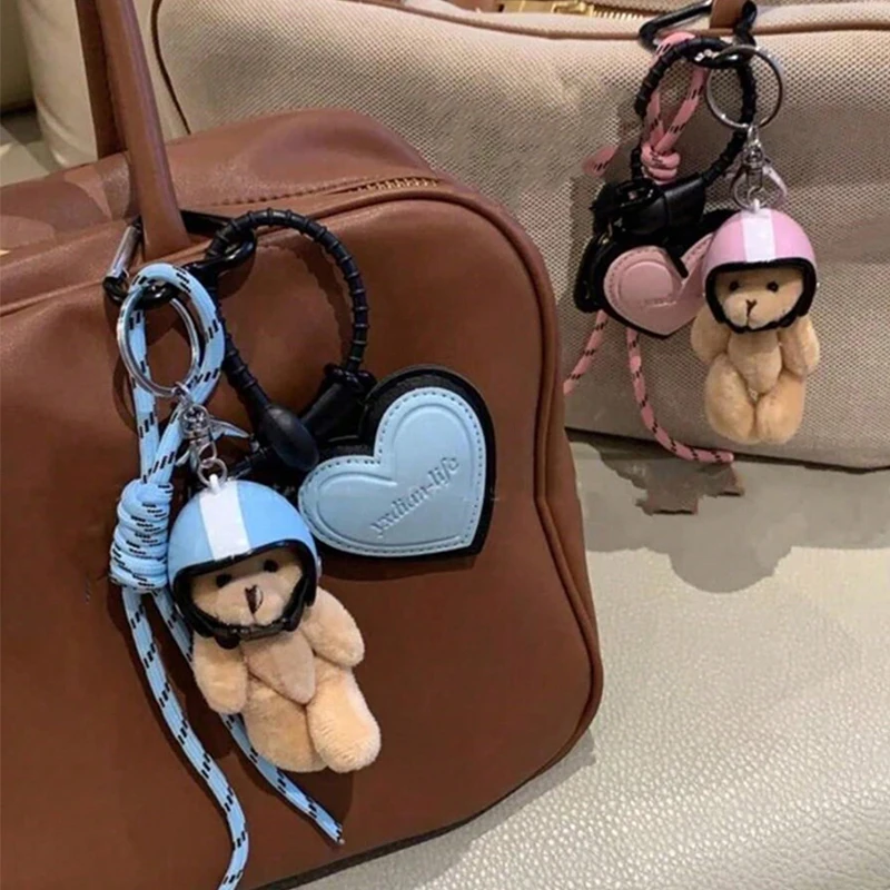 Cute Electric Car Bear Key Pendant 2024 New Trend Toy Dachshund Handing Pendant Plush Toy Bag Pendant Girls School Bag Pendant