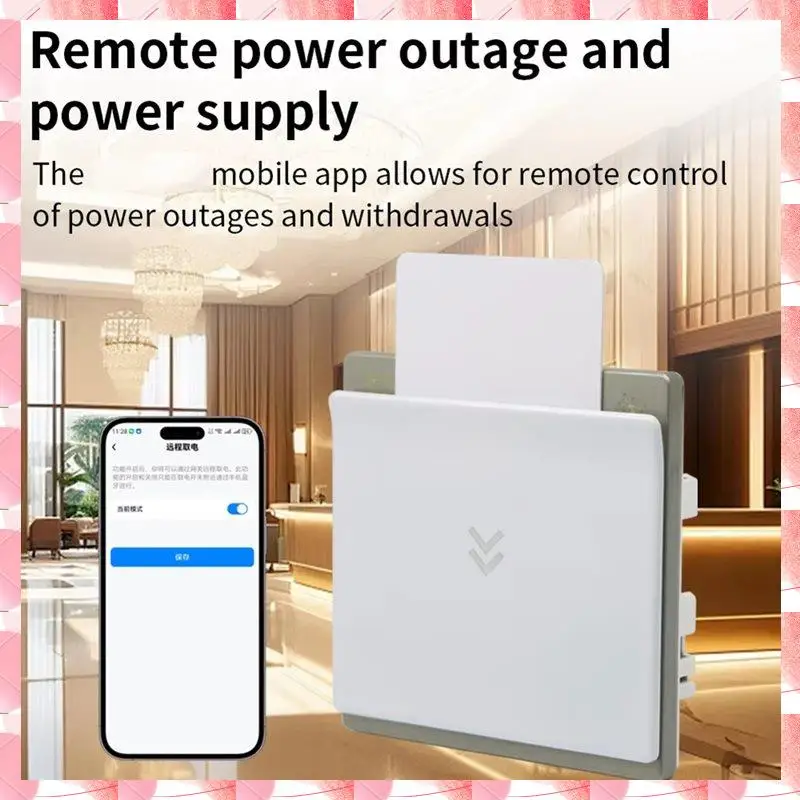 Wyłącznik zasilania sterowany kartą RFID przez aplikację JAJA Ttholte, WiFi 2.4G, karta 13.56Mhz, funkcja opóźnienia i oszczędzania energii.