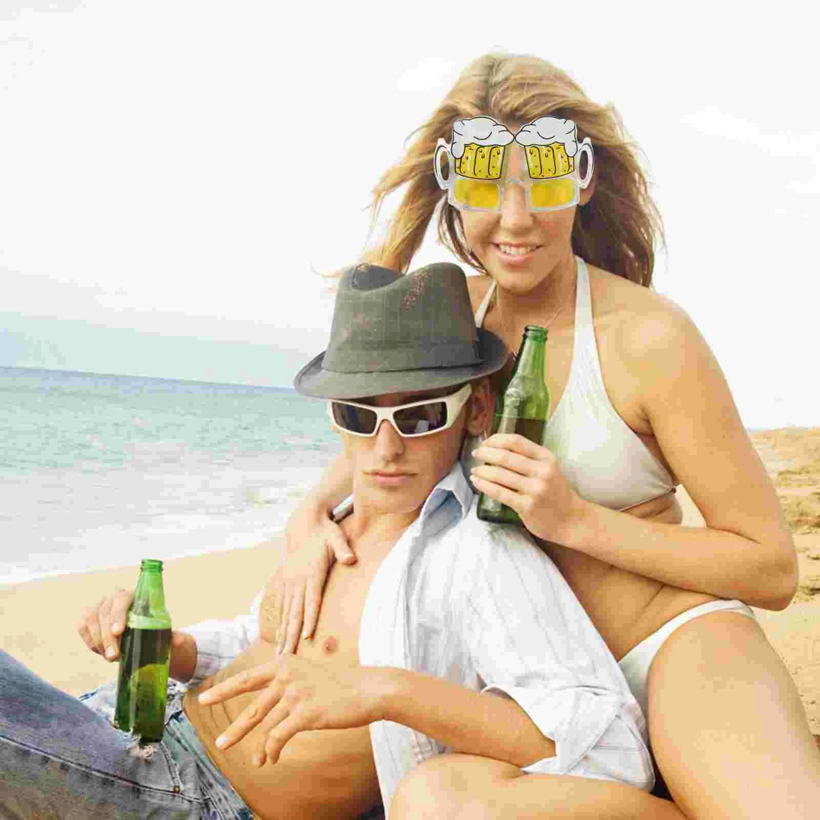 

Beer Glasses Hawaiian Party Decorations Sunglasses for Men Favor Beach Funny Luau Favors