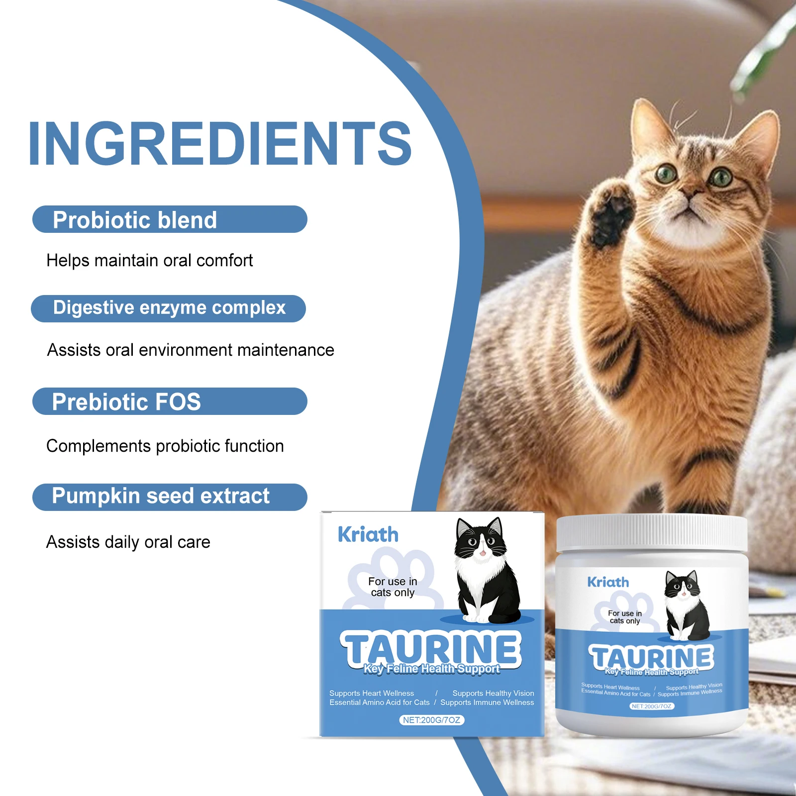 Cat Taurine Powder Ultra-Gentle Soothing Formula for Comprehensive Daily CareVital Nutritional Support & Optimal Feline Wellness