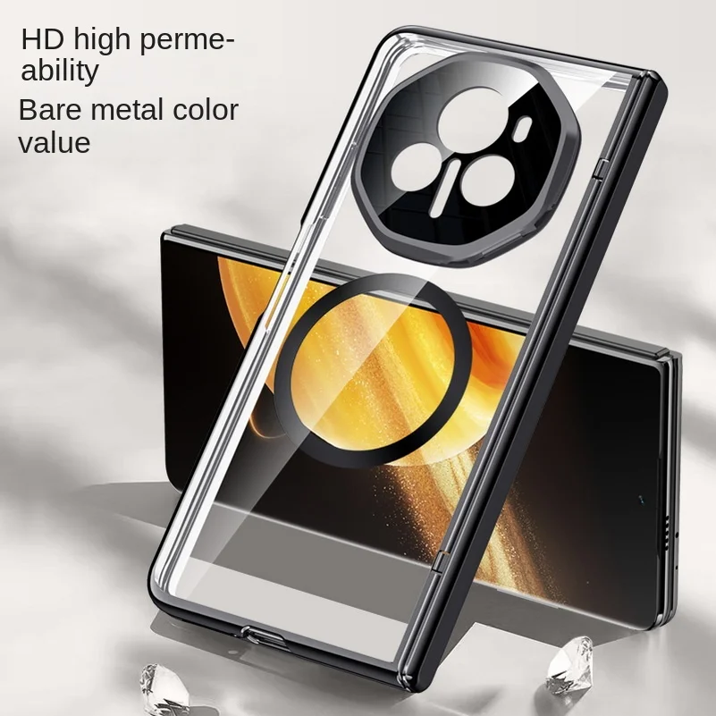 

Magsafe магнитный прозрачный защитный чехол из закаленного стекла для экрана Honor Magic V3 VS3, пружинный шарнирный держатель, задняя крышка