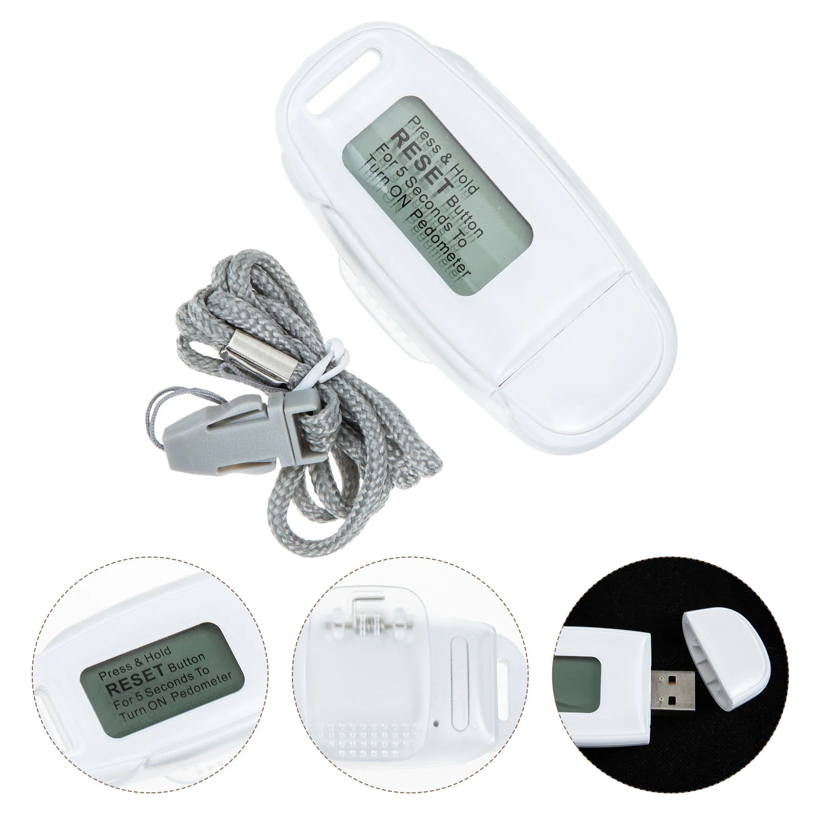 

Pedometer Small Step Counter Sports Plastic Portable Basic Convenient Watch Usb Charging