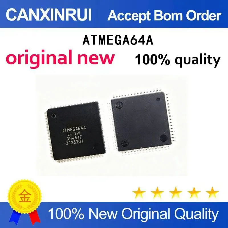 (5-100 Pieces) Brand new original ATMEGA64A-AU ATMEGA64A QFP64 spot chip IC