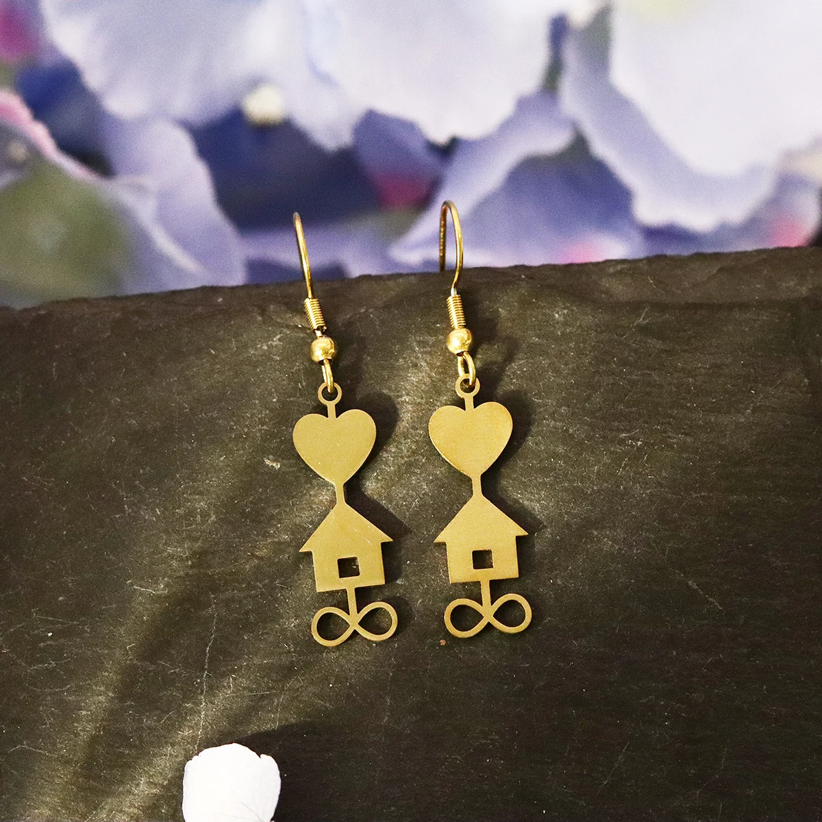Todorova Creative Stainless Steel Heart-House-Infinity Earringsfor Daily & Party Wear ,Ideal Gifts for Women