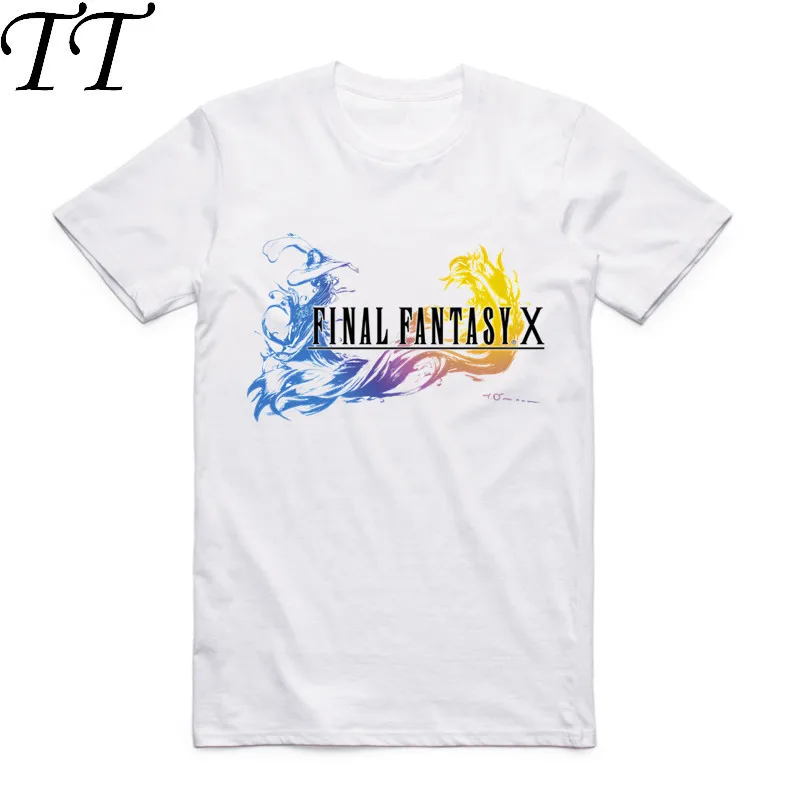 

2019 Fashion Men FF Final Fantasy T-shirt O-Neck Short Sleeve Summer Geek Japanese Game Cloud Strife YUNA Casual Top Tee T Shirt