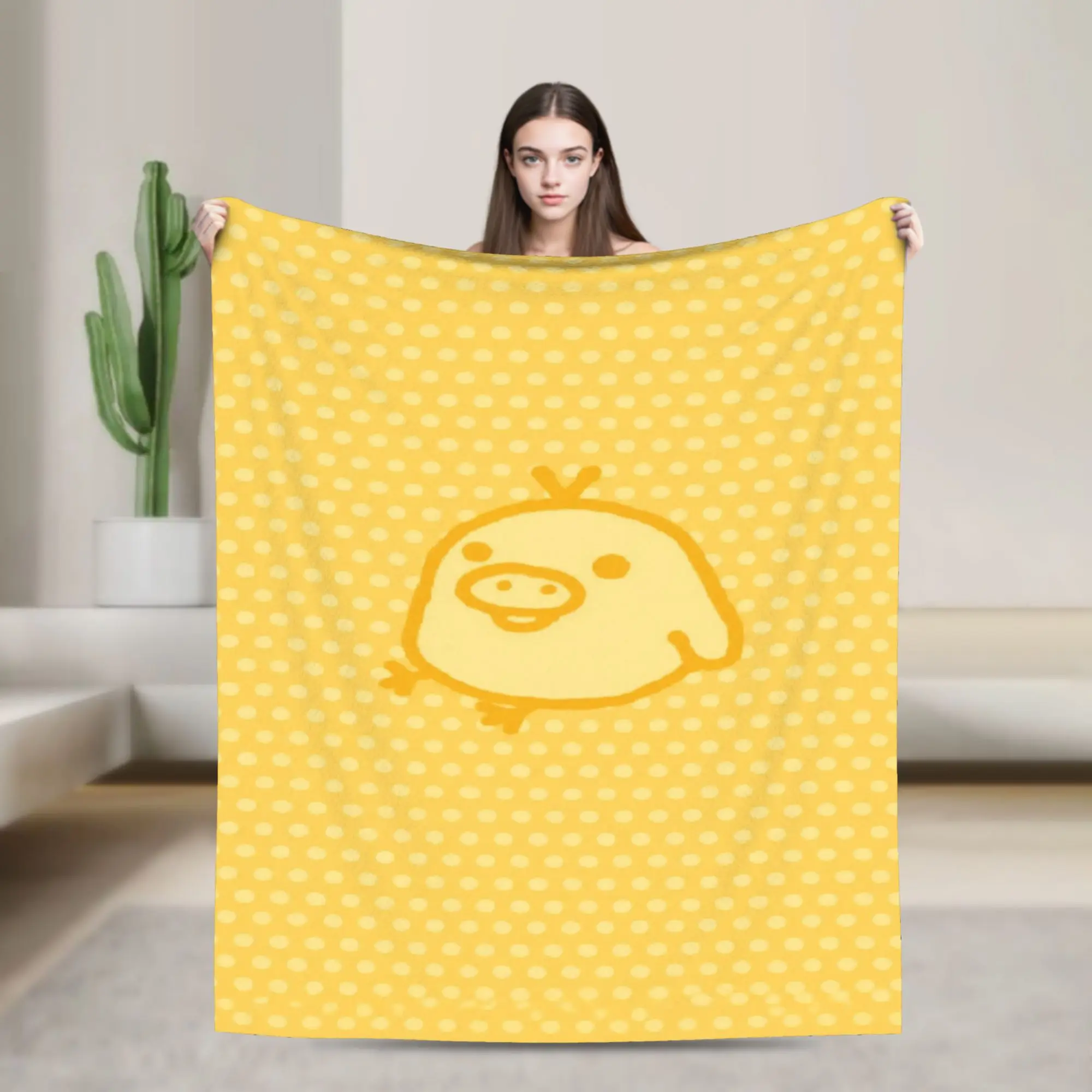 Rilakkumas Kiiroitoris yellow duck Throw Blanket for Couch  Soft Fuzzy Plush Blanket 50x60 Inches Multiple Sizes Bedspreads