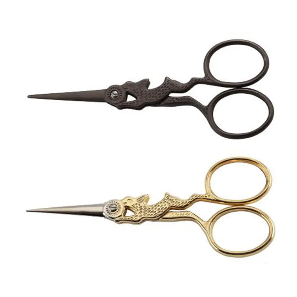 Vintage Embroidery Scissors, Straight Steel Rabbit Design Shears Snips for Needlework Stitch Sewing Crafting Fabric Art Work