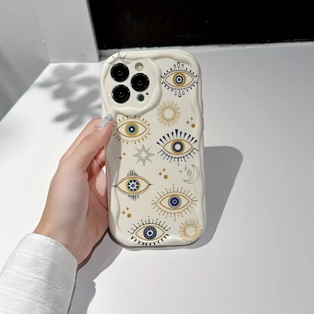 Wavy Edge TPU Phone Case For iPhone 17 16 15 14 13 12 11 Pro Xs Max Mini 8 7 Plus XR Air 17e 16e Fashion Mystical Evil Eye Cover view 2