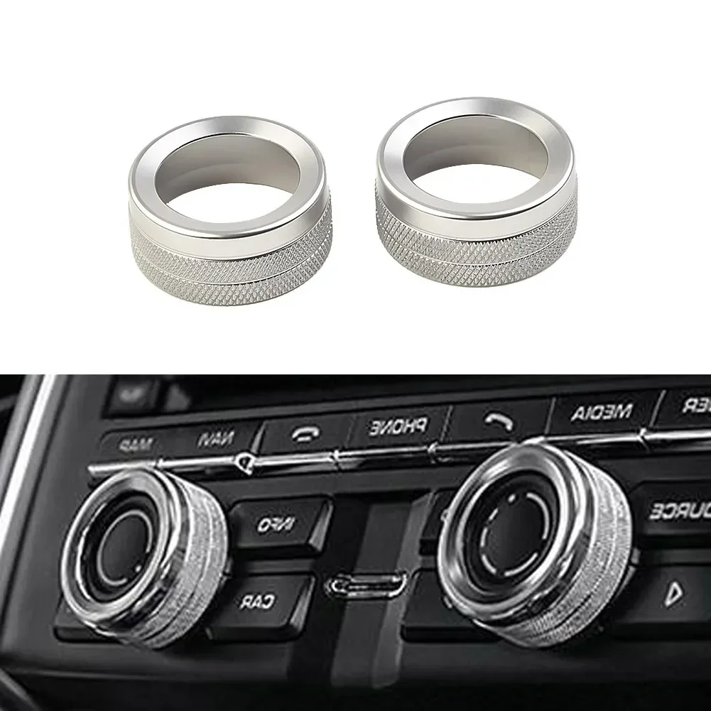 

2 PCS Chrome Silver Volume Radio Knob Cover For 911 For Macan Cars Automobiles Interior Accessories