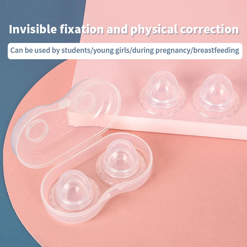 

2PCS Nipple retraction corrector concave flat short lactation nipple corrector traction device