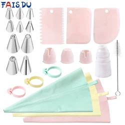 FAIS DU DIY Reusable Silicone Pastry Bag For Confectionery Baking Accessories Ice Piping Bags and Tips Set Cake Decoration Tools