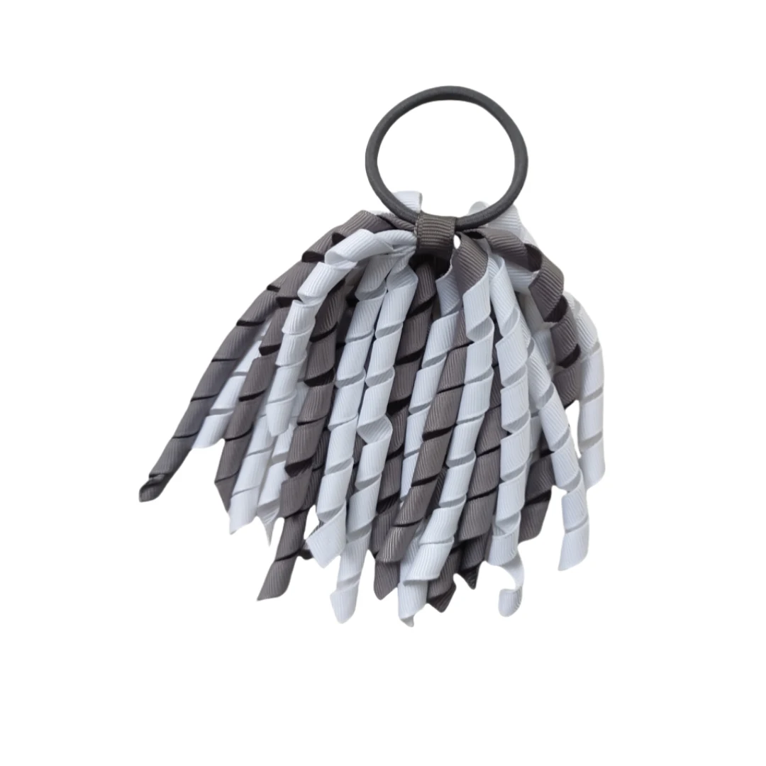 5 Zoll Grosgrain-Band-Haargummis für Babys und Mädchen, lange, lockige Korker-Haargummis, elastisch, bunt, für Kinder, individuelle Farben, Kopfbedeckung, Accessoires, 20 Stück