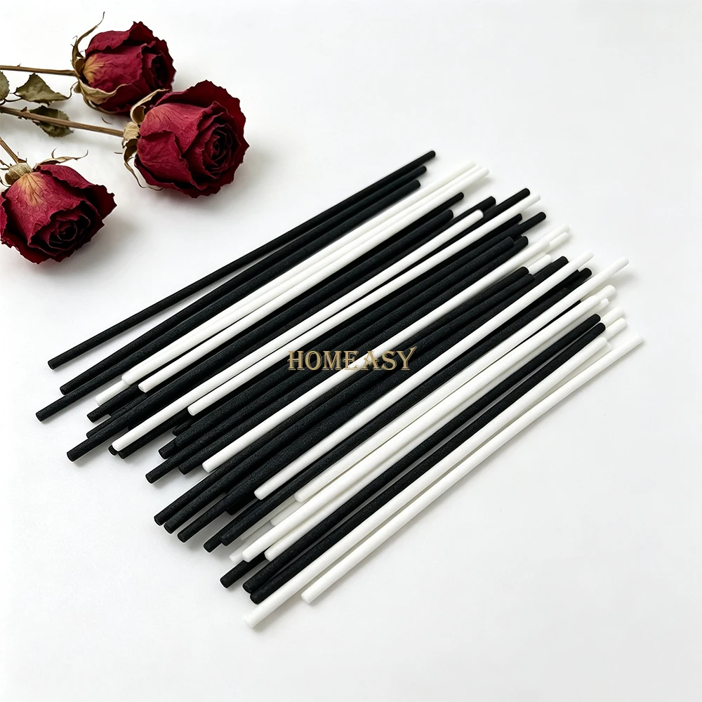 100Pcs 3mm Black White Reed Diffuser Sticks Natural Fragrance Volatilization Rods Home Aroma Diffuser Replacement Accessory
