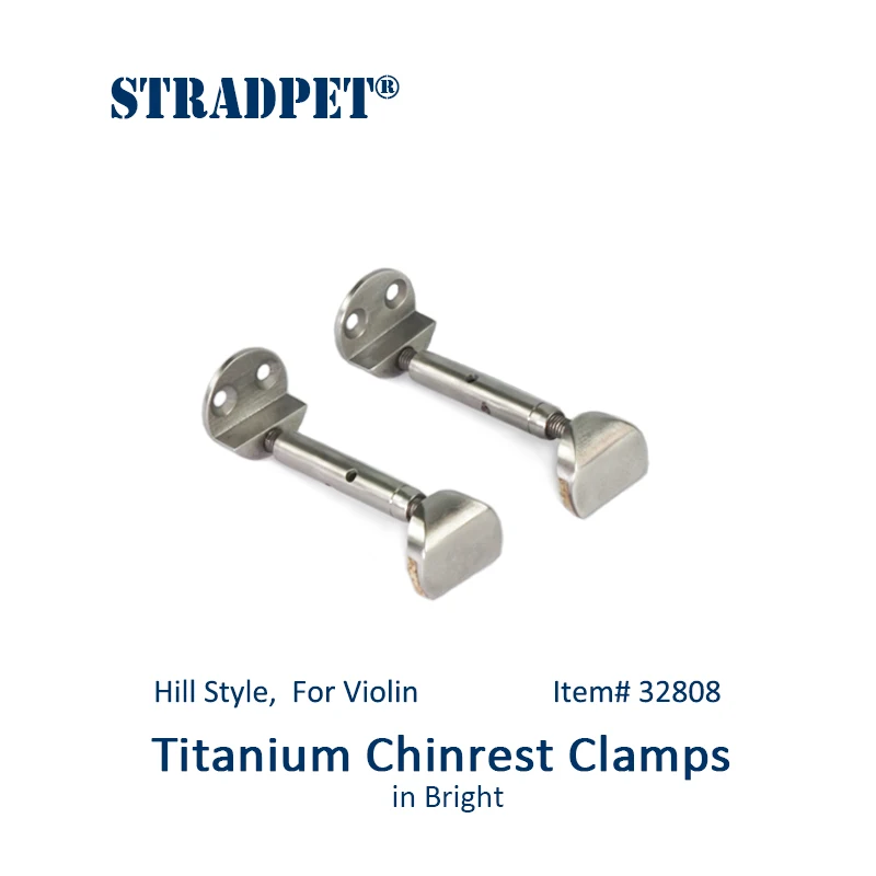 STRADPET Titanium Chinrest Clamps, in Bright or Gun Gray, Refined or Common Versions Option, for Violin
